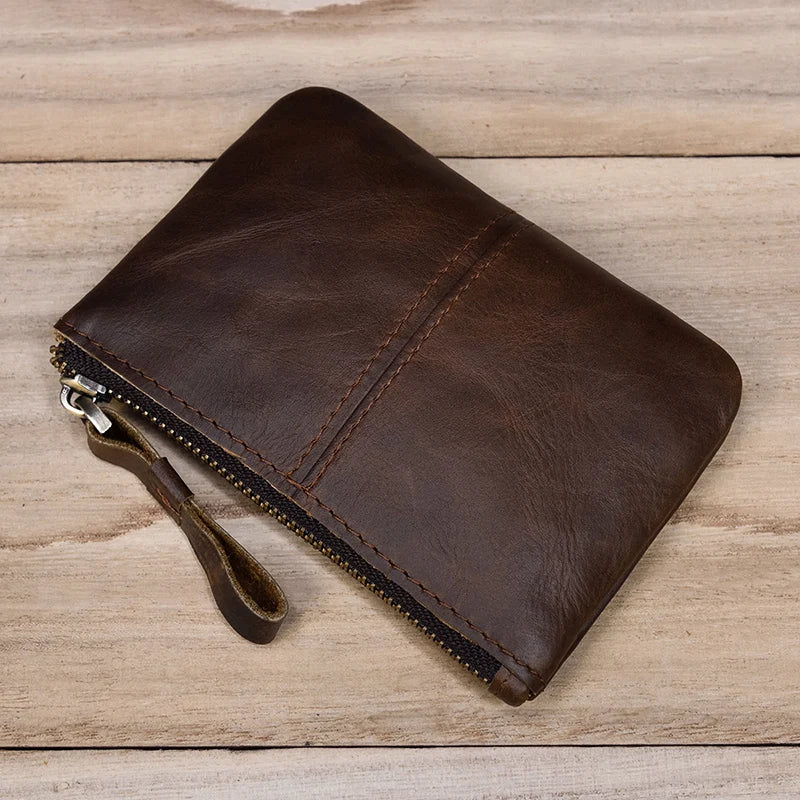 Genuine Leather Mini Coin Wallet with Card Holder