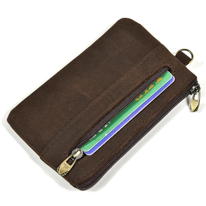 Genuine Leather Mini Coin Wallet with Card Holder