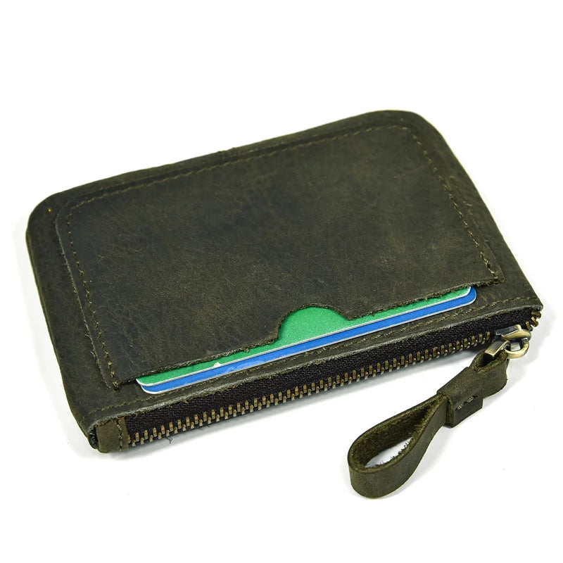 Genuine Leather Mini Coin Wallet with Card Holder