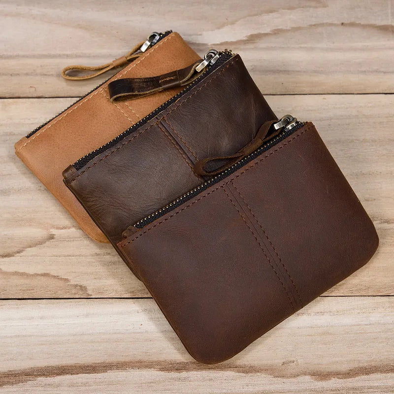 Genuine Leather Mini Coin Wallet with Card Holder