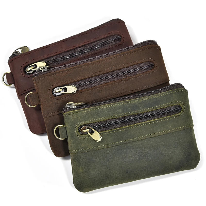Genuine Leather Mini Coin Wallet with Card Holder