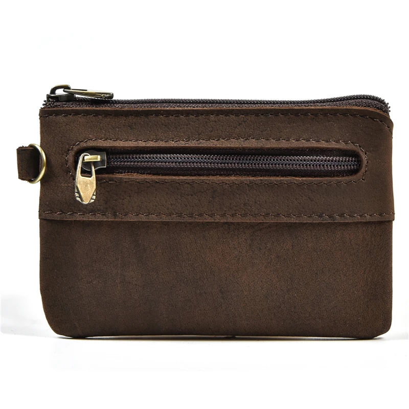 Genuine Leather Mini Coin Wallet with Card Holder