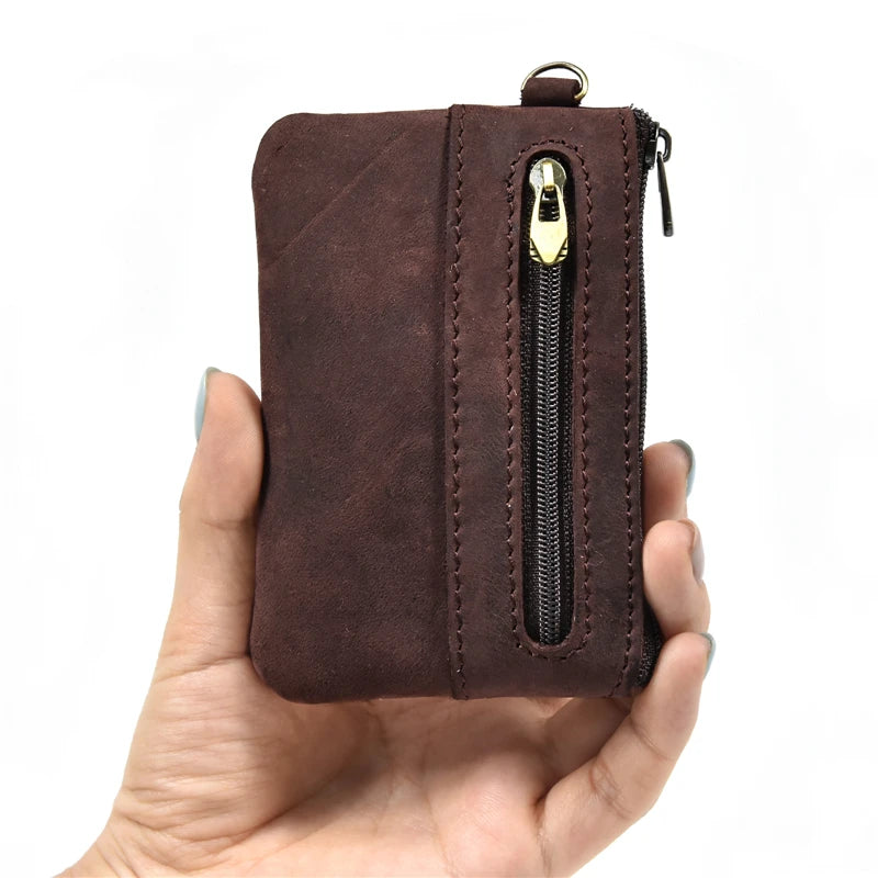 Genuine Leather Mini Coin Wallet with Card Holder