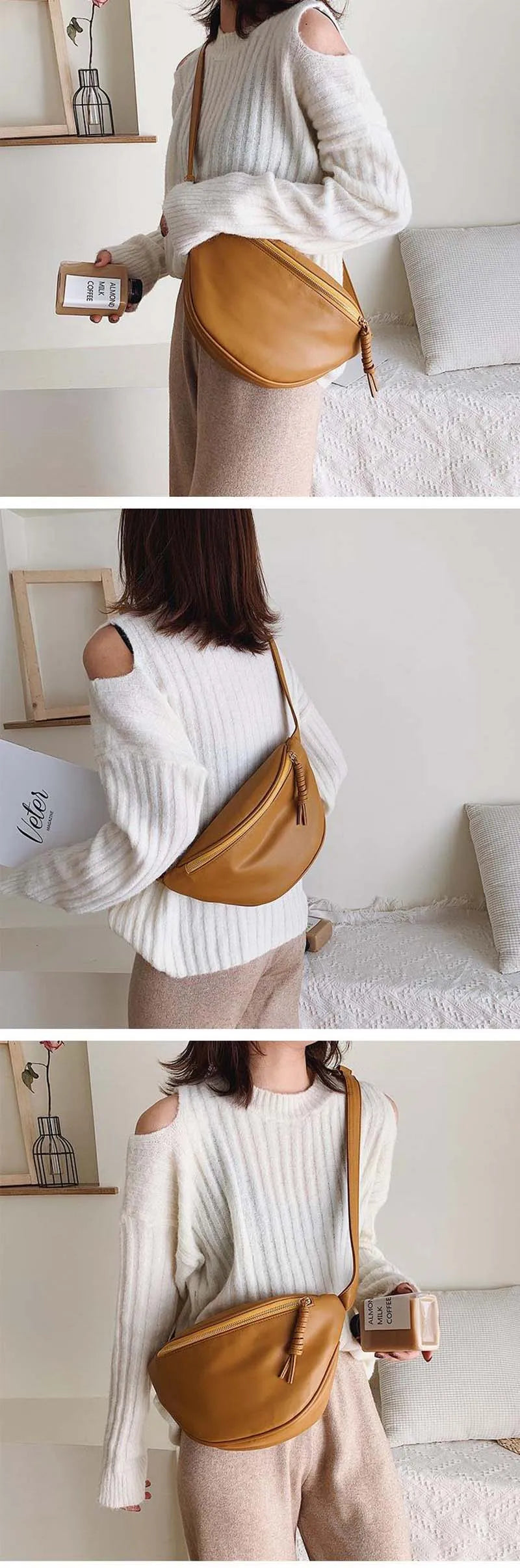 Women’s Leather Chest Pack & Fashion Waist Crossbody Bag