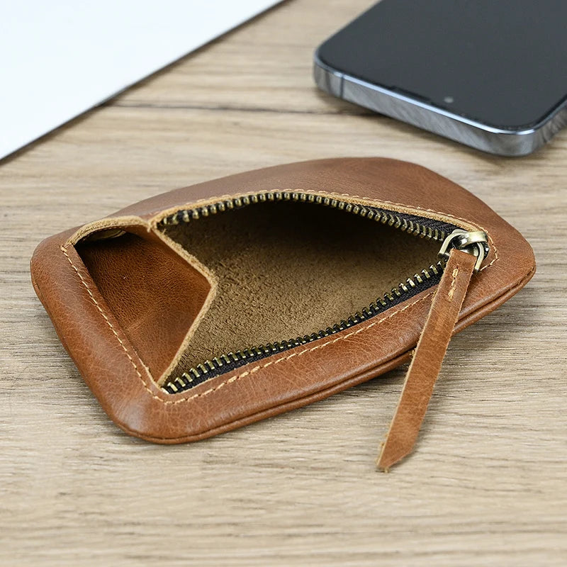 Luufan Genuine Leather Coin Wallet with Card Holder & Key Ring