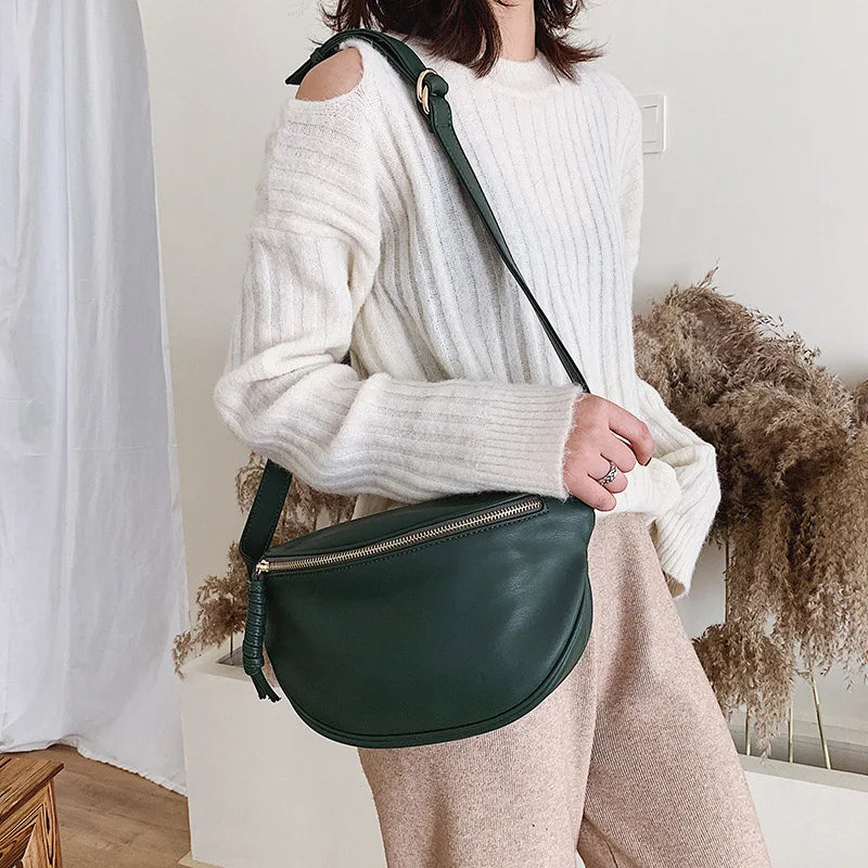 Women’s Leather Chest Pack & Fashion Waist Crossbody Bag