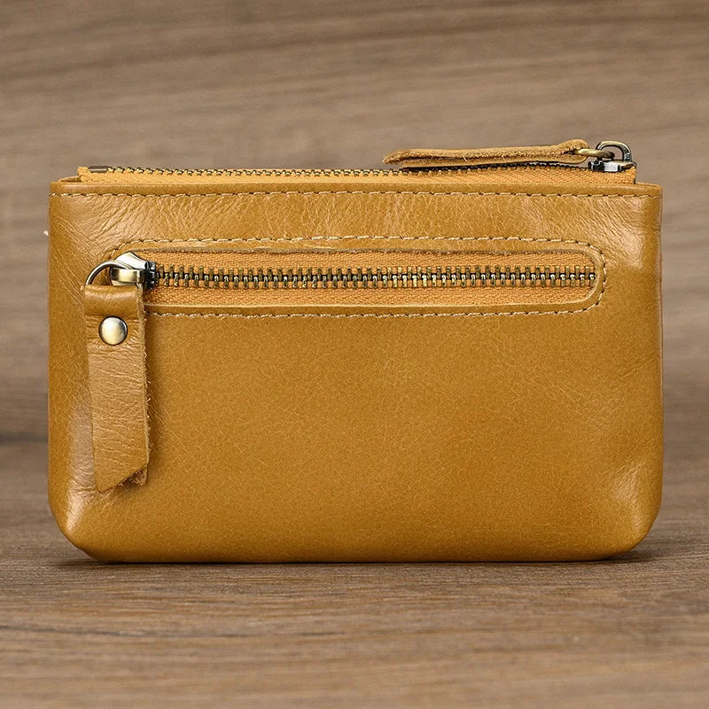 Luufan Genuine Leather Coin Wallet with Card Holder & Key Ring