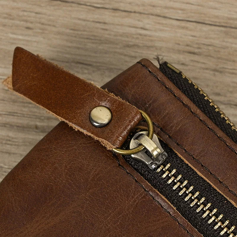 Luufan Genuine Leather Coin Wallet with Card Holder & Key Ring