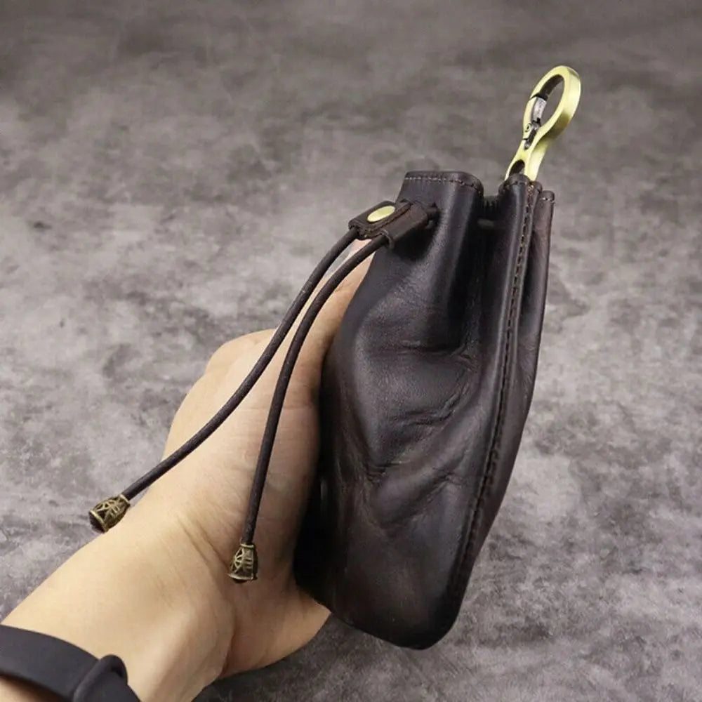 Retro Genuine Leather Coin Purse & Key Holder