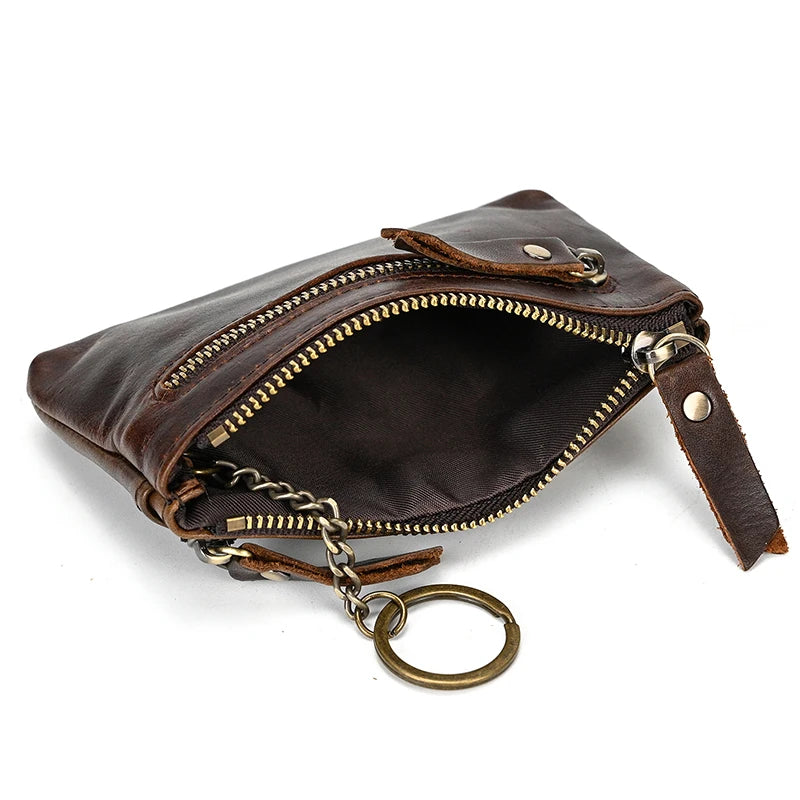 Genuine Leather Mini Coin Wallet with Card Holder