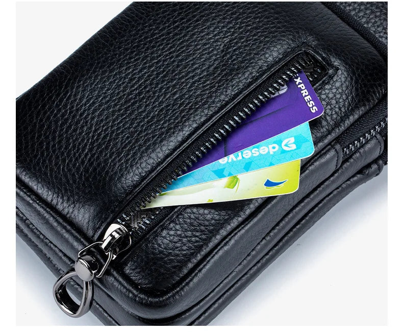 Women’s Genuine Leather Crossbody Messenger Bag with Multi Pockets