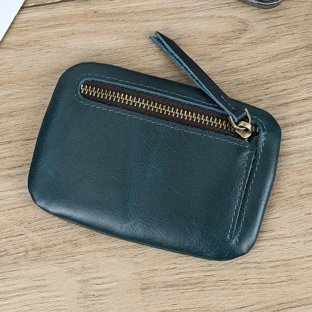 Luufan Genuine Leather Coin Wallet with Card Holder & Key Ring