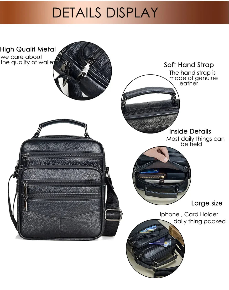 Men’s Genuine Leather Briefcase & Messenger Shoulder Bag