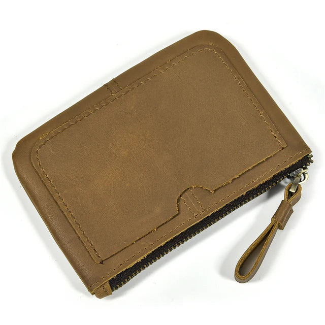 Luufan Genuine Leather Coin Wallet with Card Holder & Key Ring