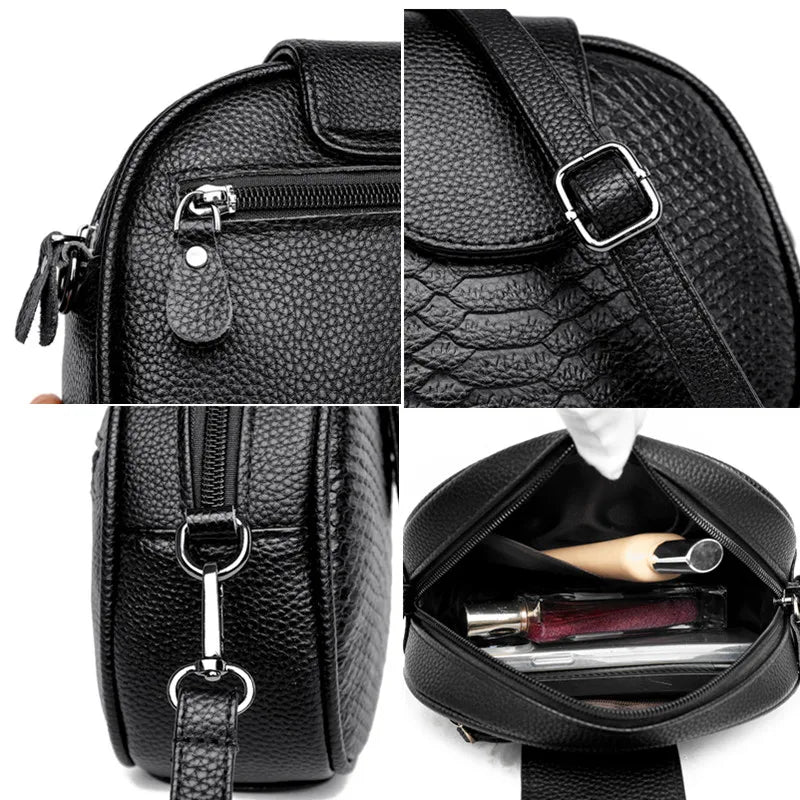 Women’s Genuine Cowhide Leather Handbag & Small Crossbody Tote