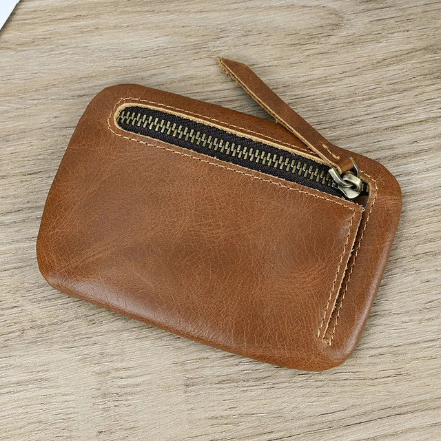 Luufan Genuine Leather Coin Wallet with Card Holder & Key Ring