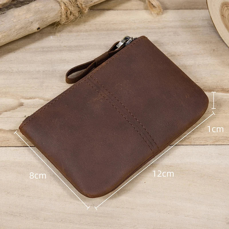 Genuine Leather Mini Coin Wallet with Card Holder