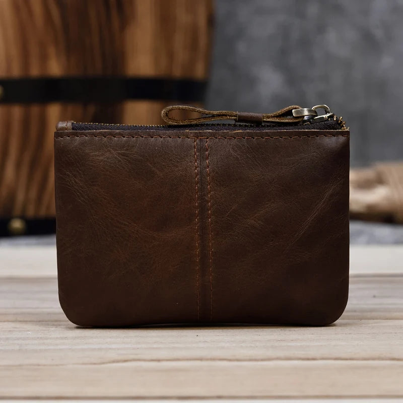 Genuine Leather Mini Coin Wallet with Card Holder