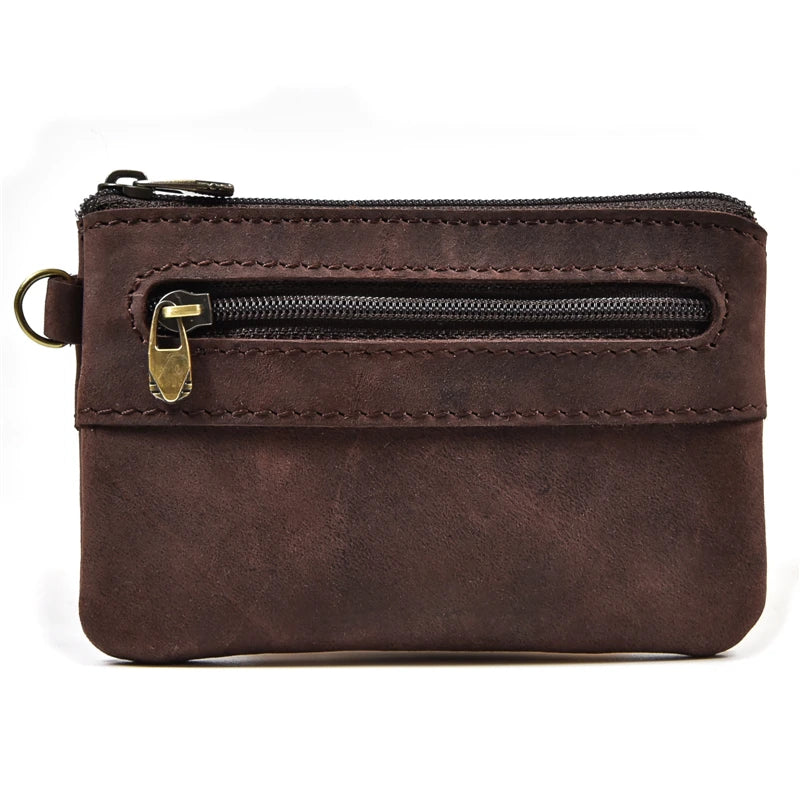 Genuine Leather Mini Coin Wallet with Card Holder