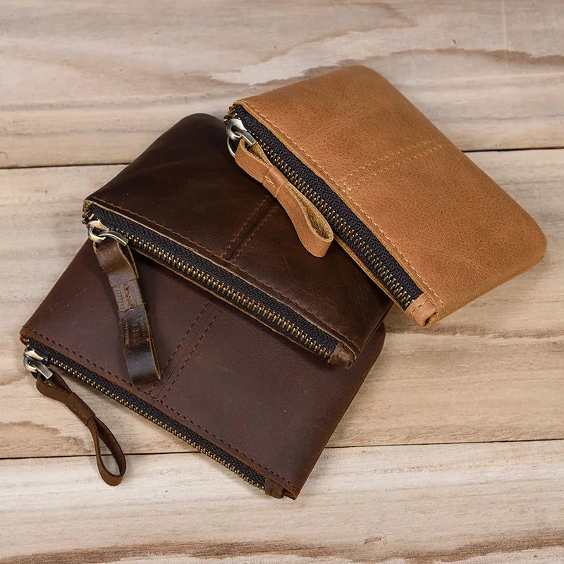 Genuine Leather Mini Coin Wallet with Card Holder