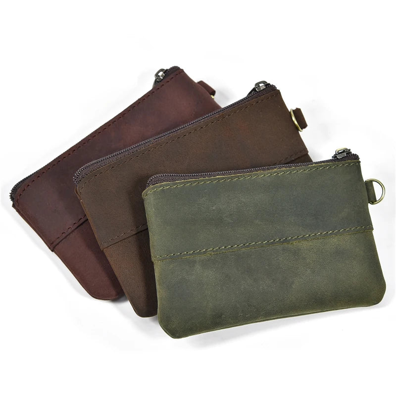 Genuine Leather Mini Coin Wallet with Card Holder