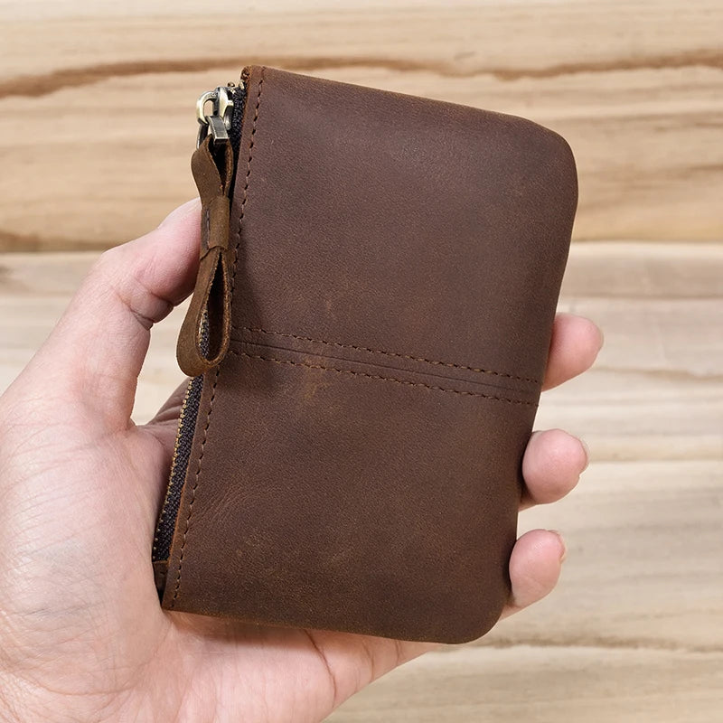 Genuine Leather Mini Coin Wallet with Card Holder