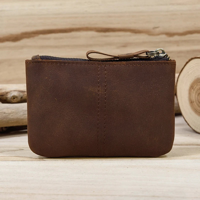 Genuine Leather Mini Coin Wallet with Card Holder