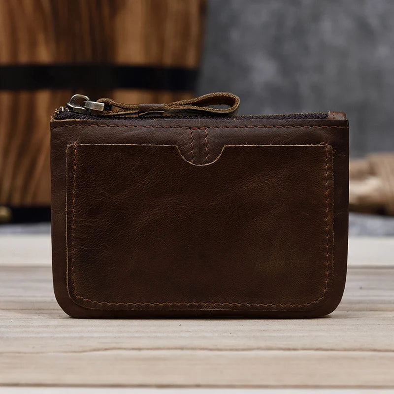Genuine Leather Mini Coin Wallet with Card Holder