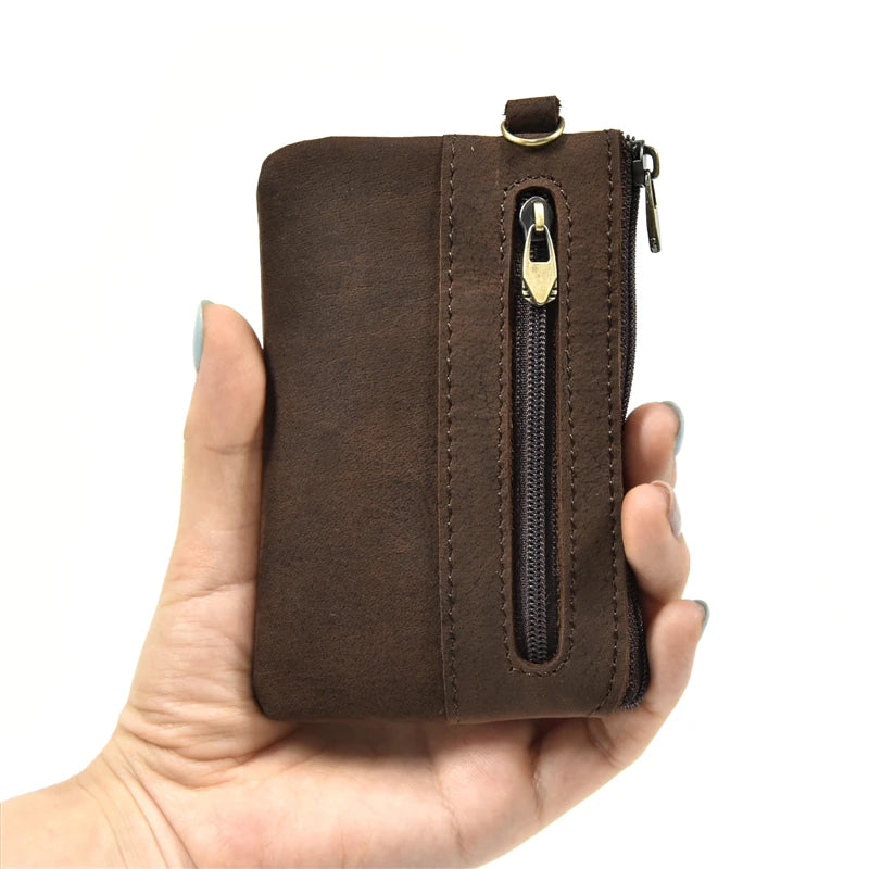 Genuine Leather Mini Coin Wallet with Card Holder