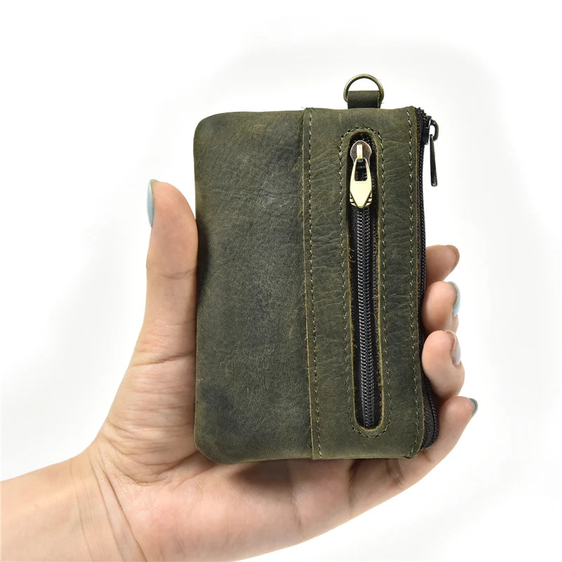 Genuine Leather Mini Coin Wallet with Card Holder