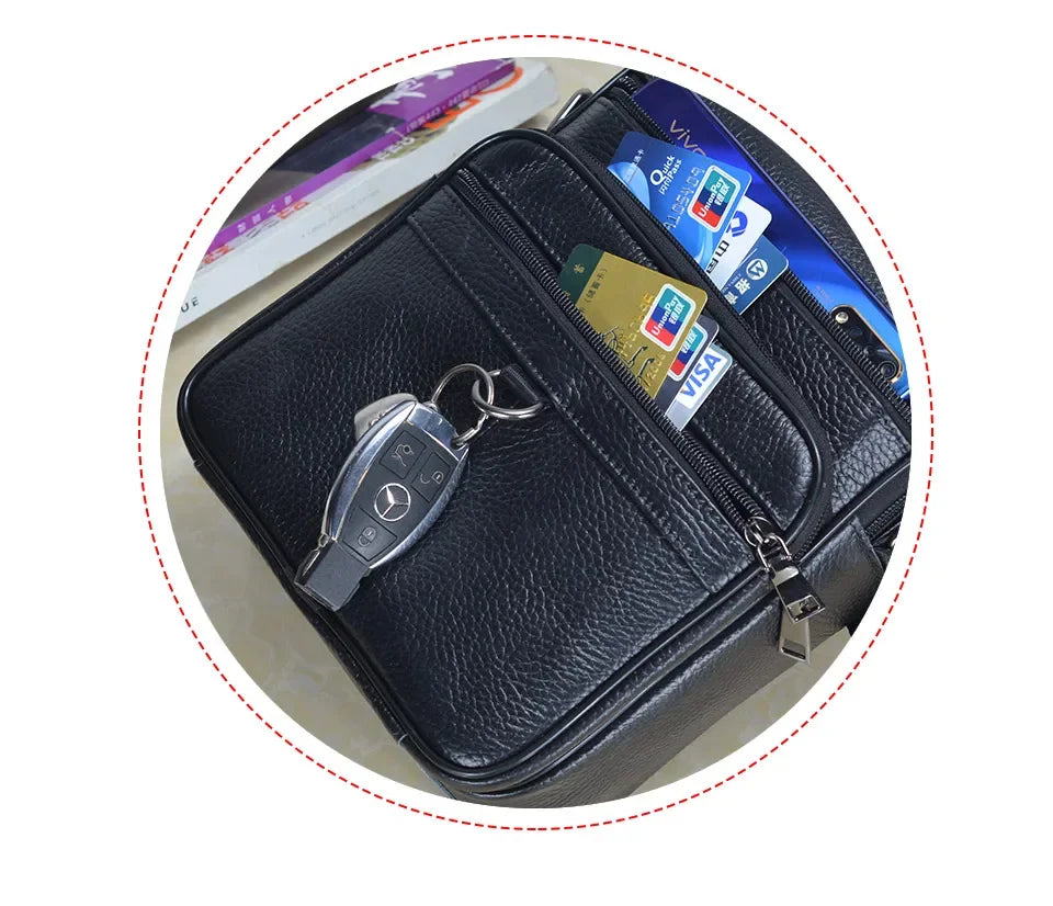 Men’s Genuine Leather Briefcase & Messenger Shoulder Bag