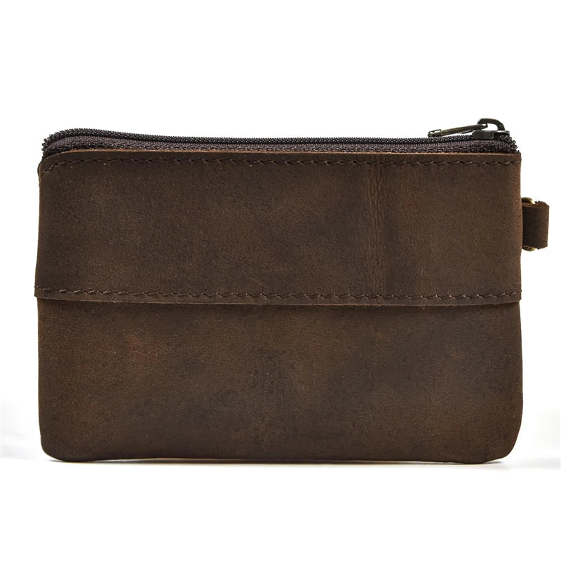 Luufan Genuine Leather Coin Wallet with Card Holder & Key Ring