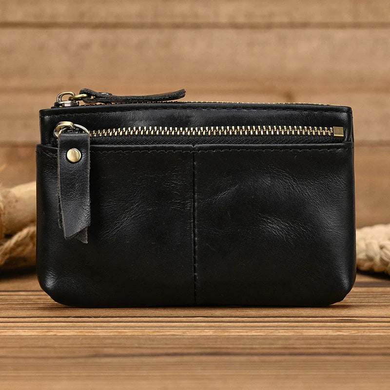 Genuine Leather Mini Coin Wallet with Card Holder
