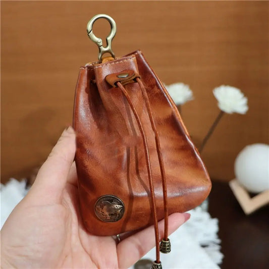 Retro Genuine Leather Coin Purse & Key Holder