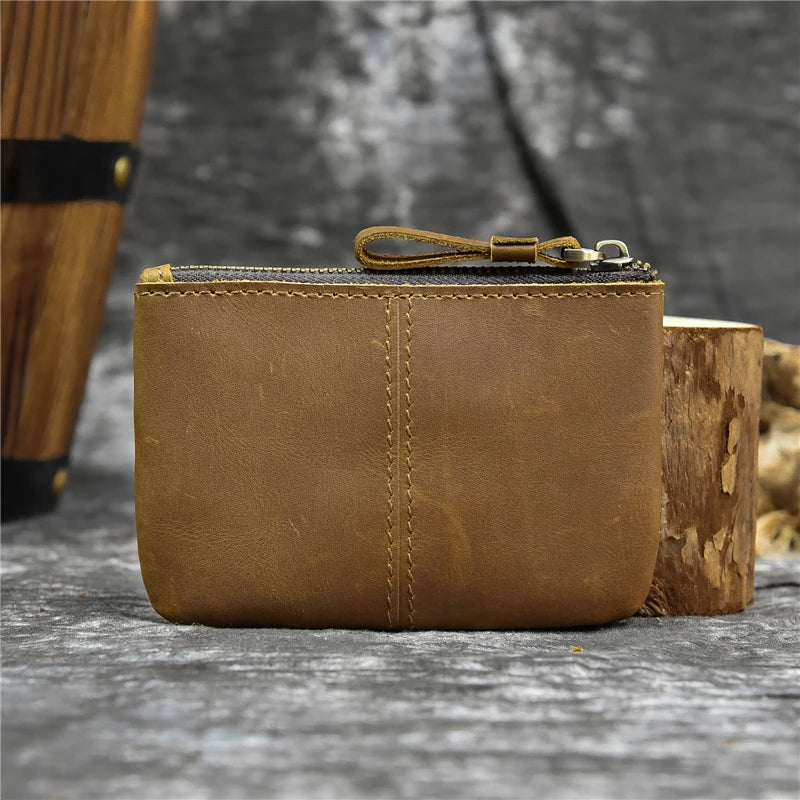 Genuine Leather Mini Coin Wallet with Card Holder