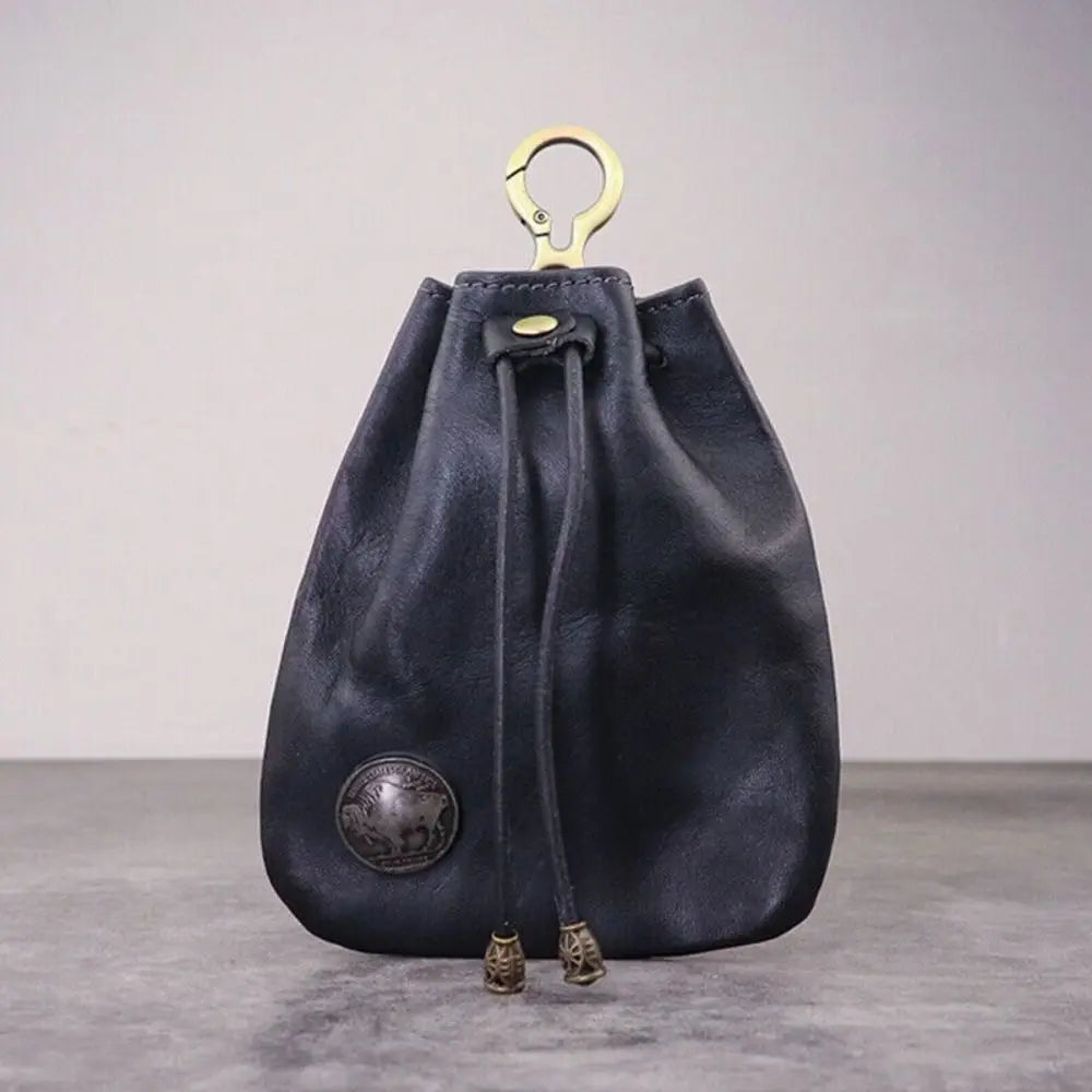 Retro Genuine Leather Coin Purse & Key Holder