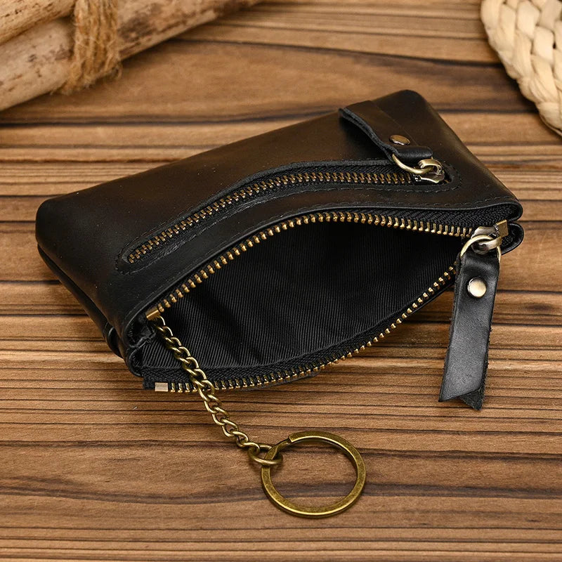 Genuine Leather Mini Coin Wallet with Card Holder