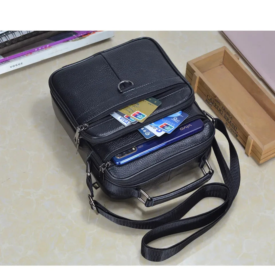Men’s Genuine Leather Briefcase & Messenger Shoulder Bag