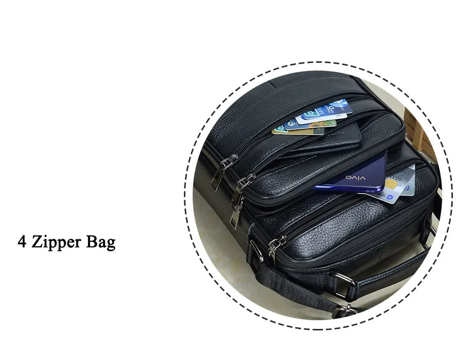 Men’s Genuine Leather Briefcase & Messenger Shoulder Bag