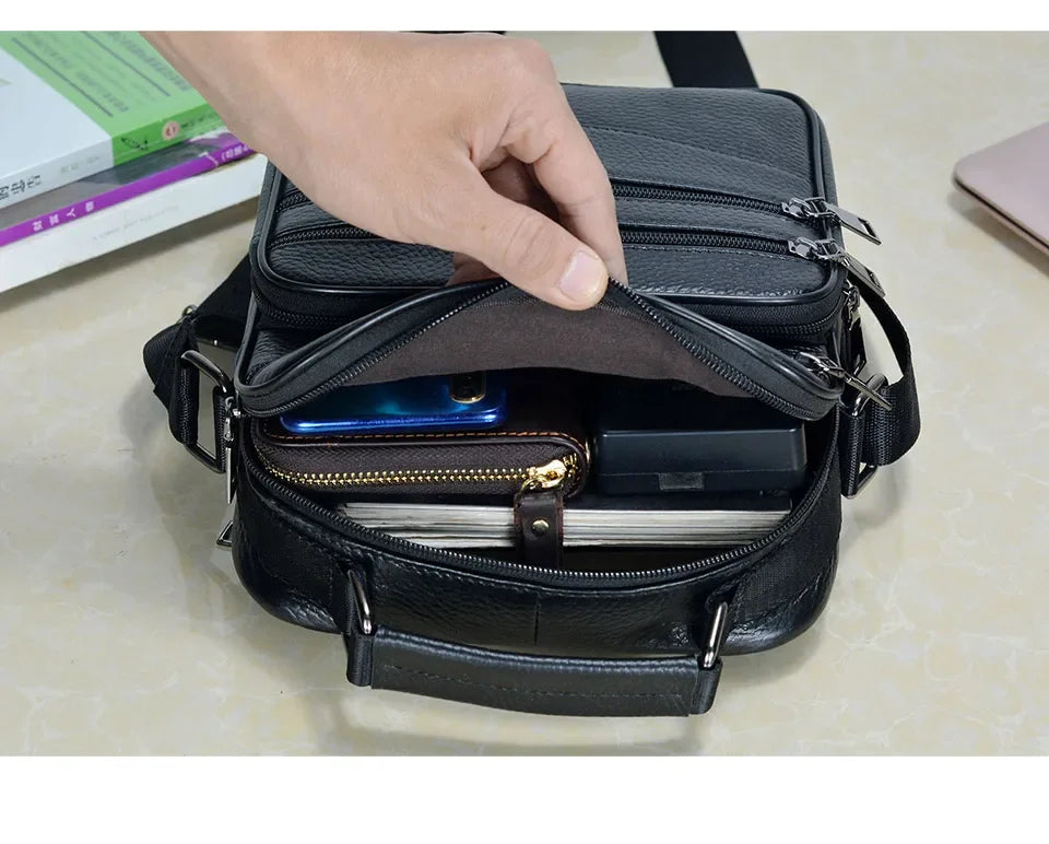 Men’s Genuine Leather Briefcase & Messenger Shoulder Bag