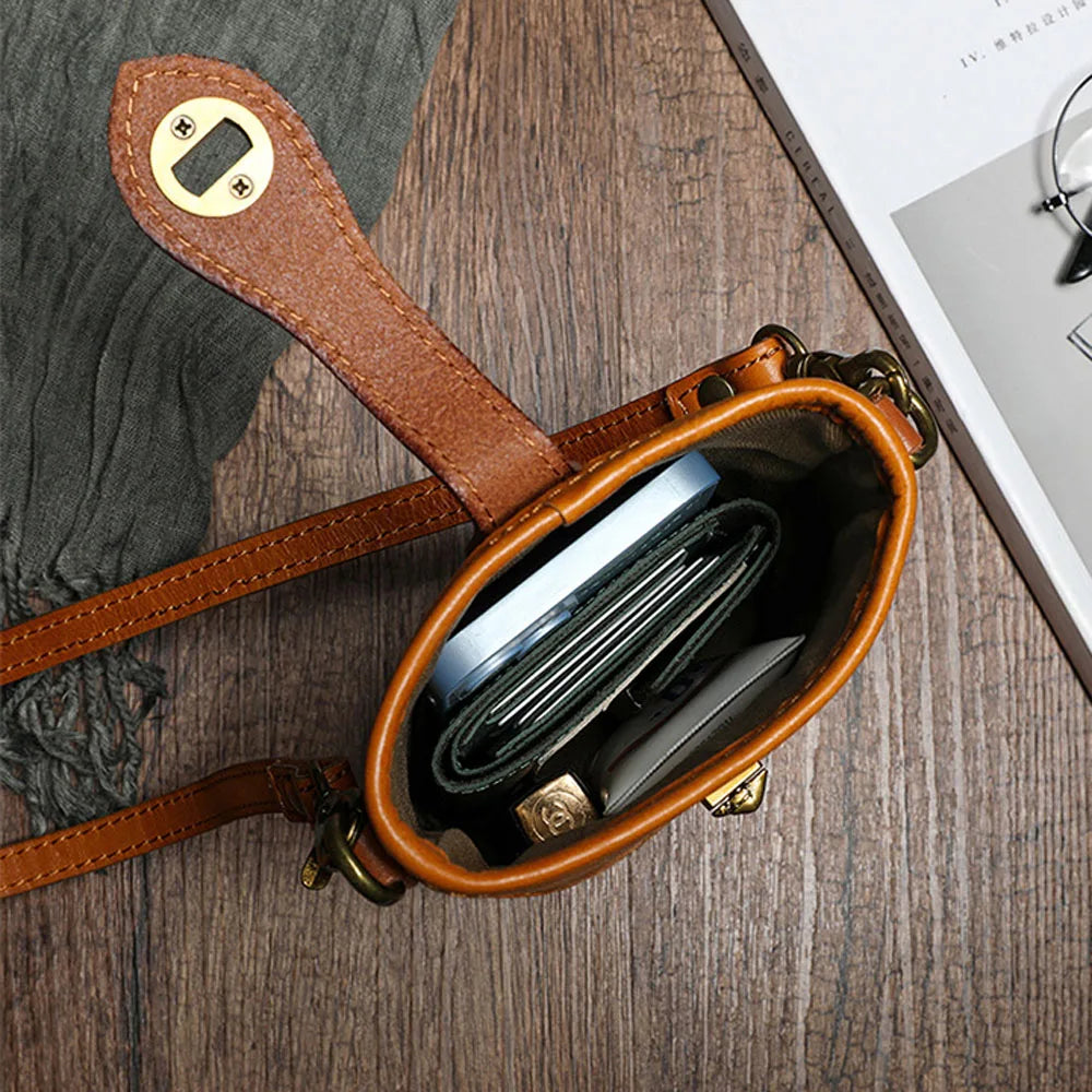 Women’s Genuine Leather Small Crossbody Shoulder Bag