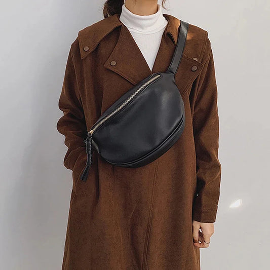 Women’s Leather Chest Pack & Fashion Waist Crossbody Bag
