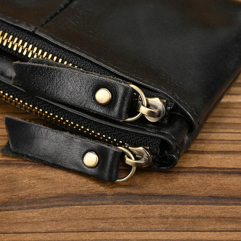 Genuine Leather Mini Coin Wallet with Card Holder