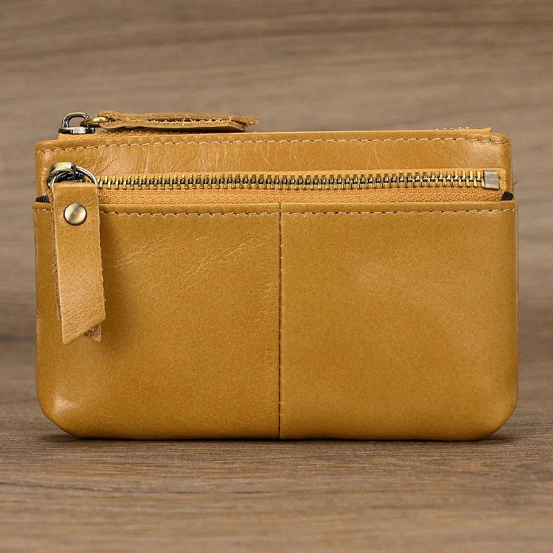 Luufan Genuine Leather Coin Wallet with Card Holder & Key Ring