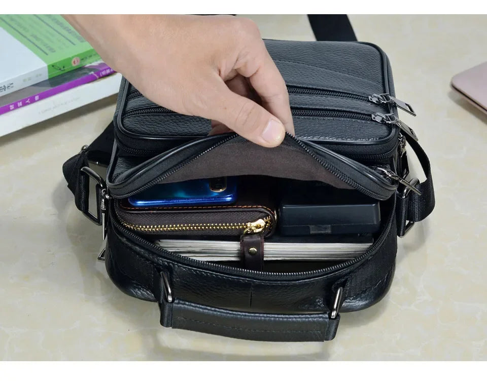 Men’s Genuine Leather Briefcase & Messenger Shoulder Bag