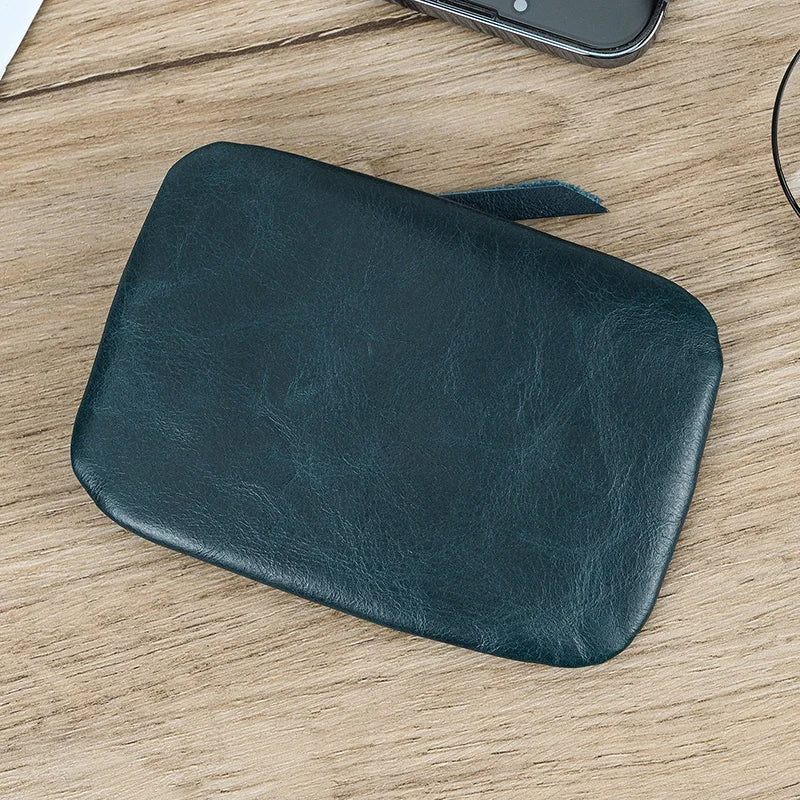 Luufan Genuine Leather Coin Wallet with Card Holder & Key Ring