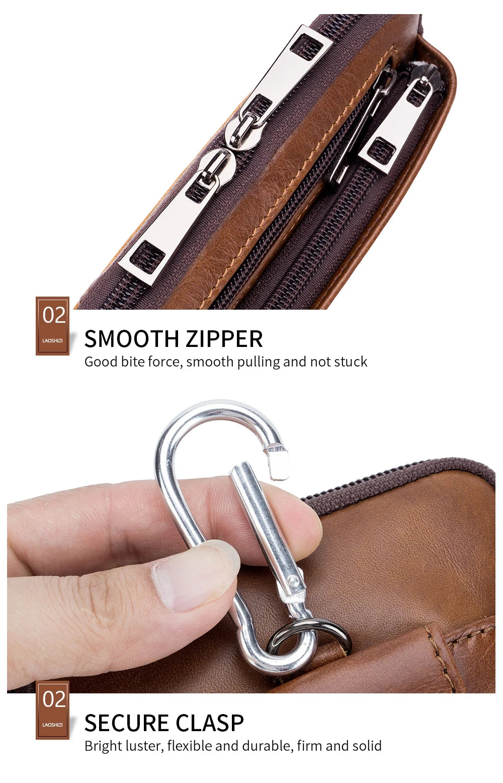 Men’s Genuine Leather Waist Bag with Phone Holder
