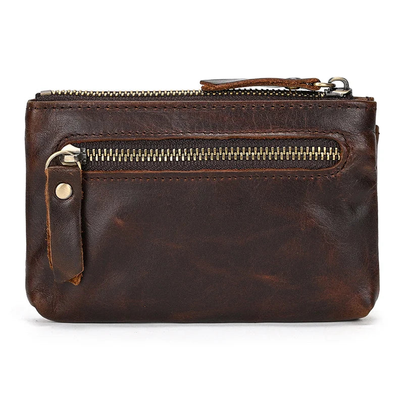 Genuine Leather Mini Coin Wallet with Card Holder