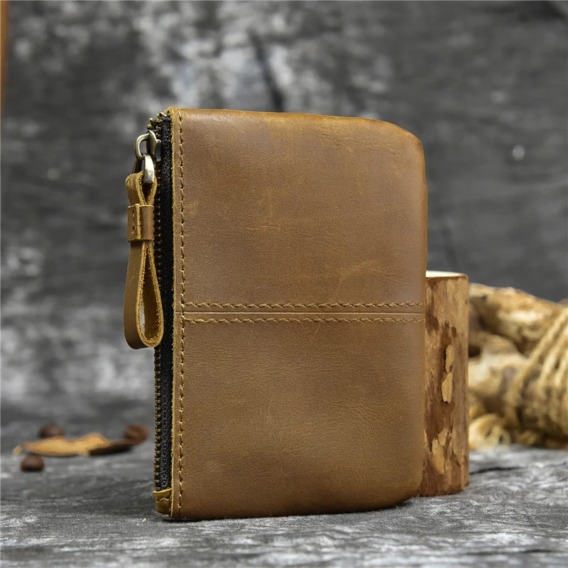 Genuine Leather Mini Coin Wallet with Card Holder