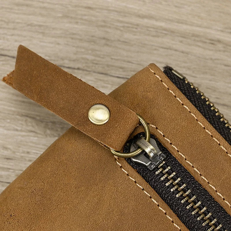 Luufan Genuine Leather Coin Wallet with Card Holder & Key Ring
